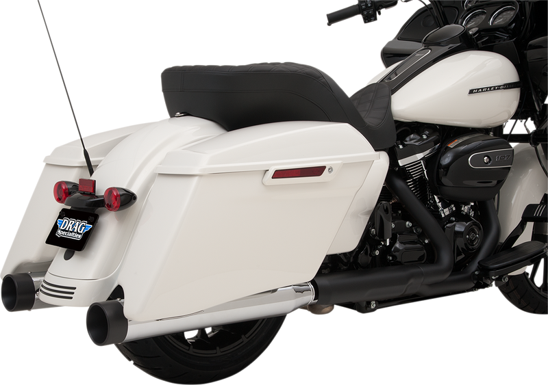 DRAG SPECIALTIES 4" Slip-On Mufflers with Billet End Caps - Chrome/Black