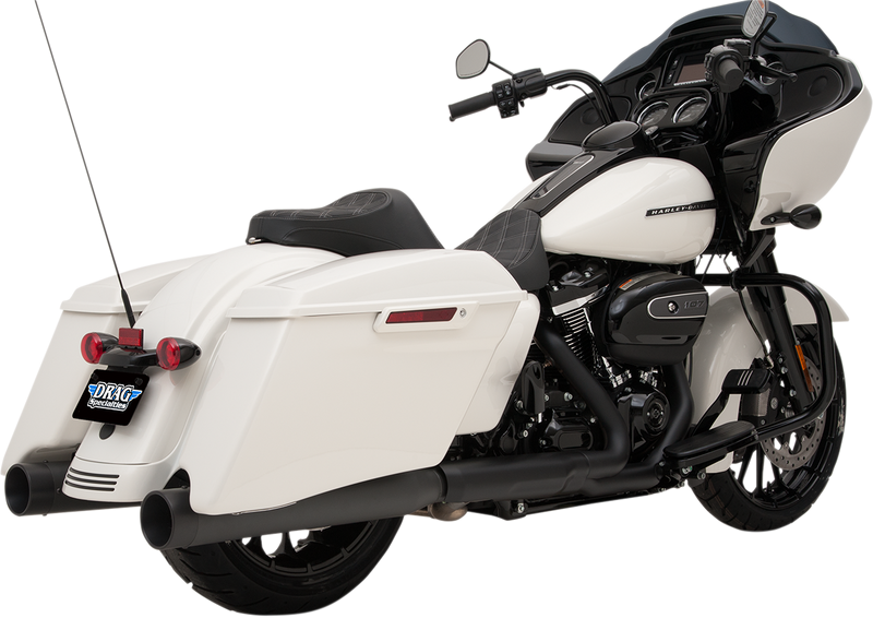 DRAG SPECIALTIES 4" Slip-On Mufflers with Billet End Caps - Black/Black