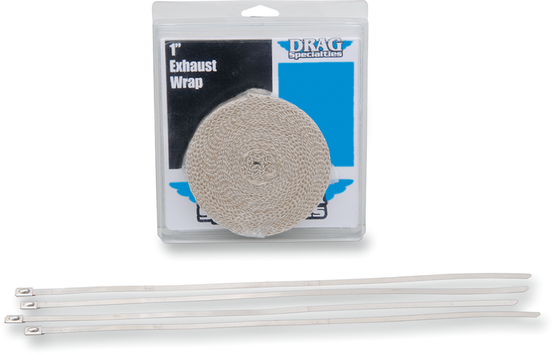 DRAG SPECIALTIES Exhaust Heat Wrap Kit with Ties - Tan - 1" x 25'
