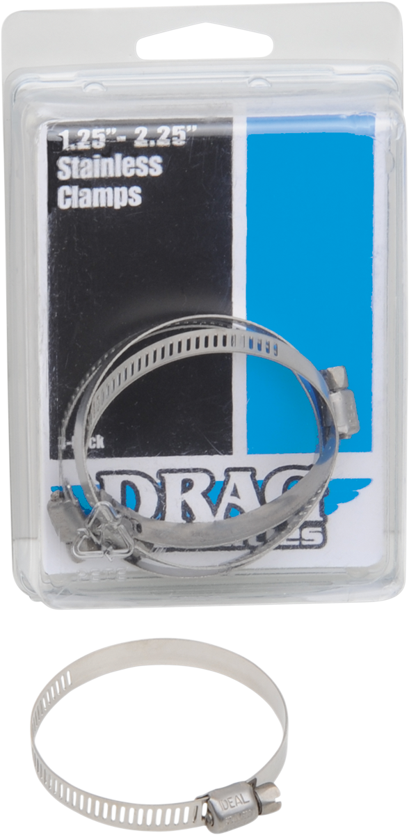 DRAG SPECIALTIES Universal Exhaust Clamps - Stainless Steel - 1.25"-2.25" - 4 Pack