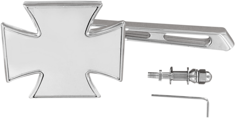 DRAG SPECIALTIES Chrome 4" x 4" Maltese Mirror - Air-Glide Stem