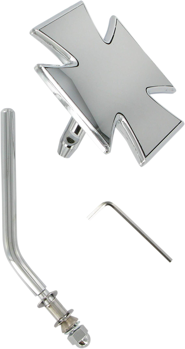 DRAG SPECIALTIES Chrome Maltese Mirror - Round Stem