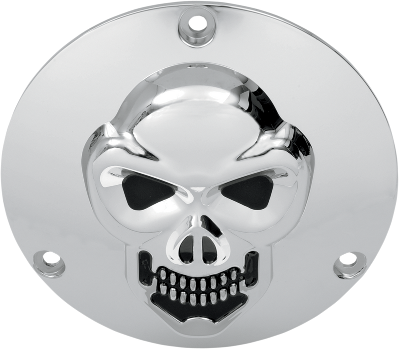 DRAG SPECIALTIES Skull Derby Cover - Chrome - 3 Hole - Big Twin