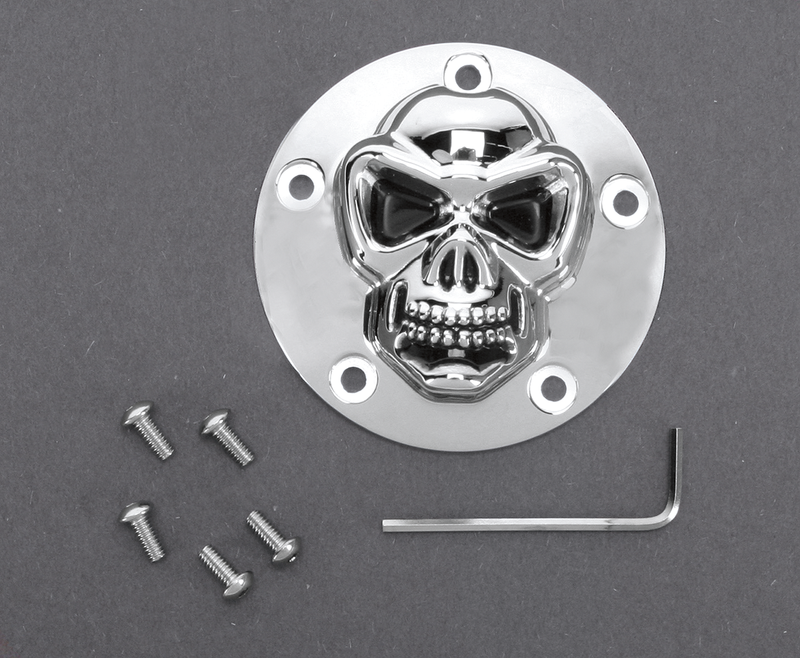 DRAG SPECIALTIES Chrome 3-D Skull Points Cover - Twin Cam