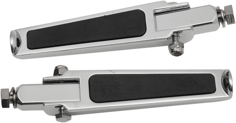 DRAG SPECIALTIES Chrome Bolt-On Folding Footpegs - Rubber Inlay