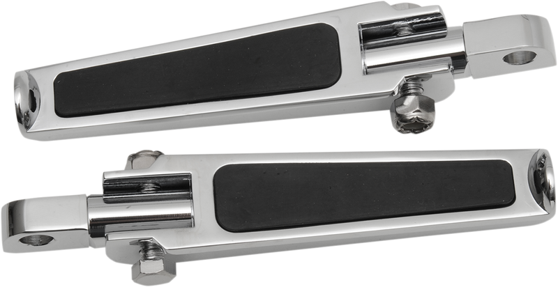 DRAG SPECIALTIES Chrome Straight Male Mount Folding Footpegs - Rubber Inlay