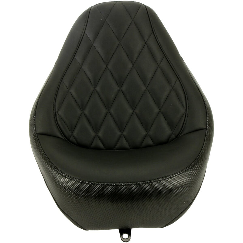 MUSTANG Solo Touring Seat - w/o Driver Backrest - Black - Diamond Stitch - Chief '22-'23