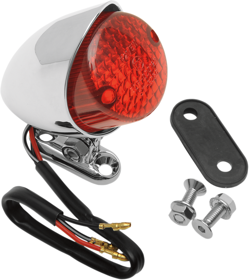 DRAG SPECIALTIES Chrome Bobber Style Taillight - Red Lens