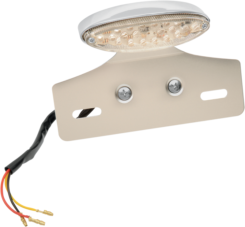 DRAG SPECIALTIES Chrome Taillight/License Plate Mount - Cat Eye -Clear Lens - Red LED