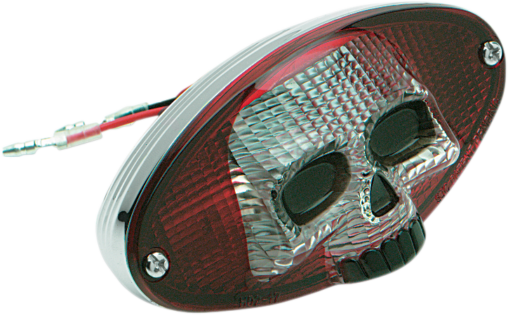 DRAG SPECIALTIES Replacement Lens - Skull Face - Red / Clear