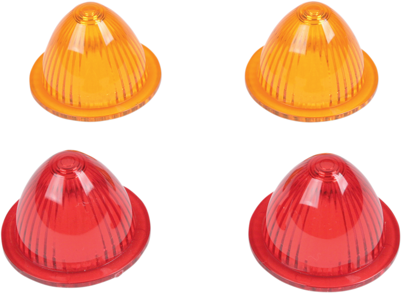 DRAG SPECIALTIES Mini Retro-Style Lens Kit - Amber/Red - 1-5/8"