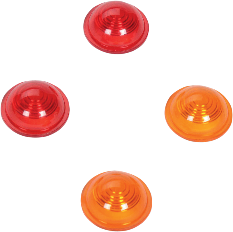 DRAG SPECIALTIES Mini-Bullet Lens Kit - Amber/Red - 1-1/2"