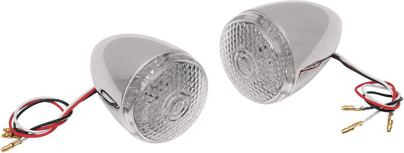 DRAG SPECIALTIES Chrome Deuce-Style LED - Clear/Red - Rear