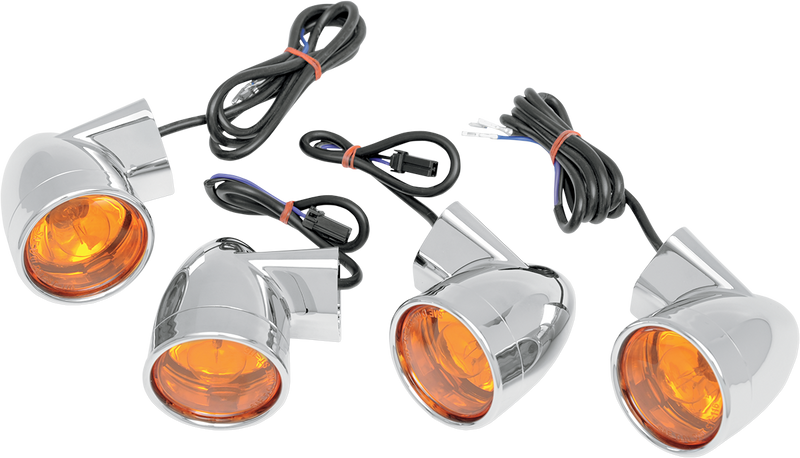 DRAG SPECIALTIES Chrome Die Cast 4-Piece Bullet Turn Signal Lights - 2-3/8"
