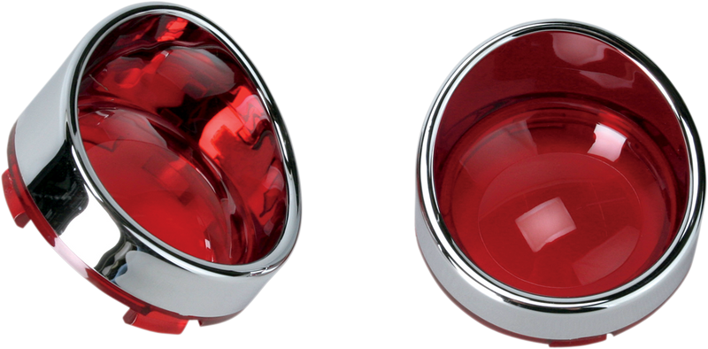 DRAG SPECIALTIES Visor-Style Bezel and Lens for Deuce-Style Turn Signals - Red