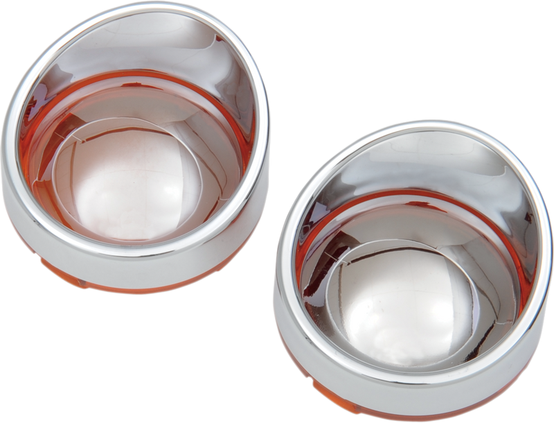 DRAG SPECIALTIES Chrome Visor-Style Bezel/Lenses - Amber/Mirror