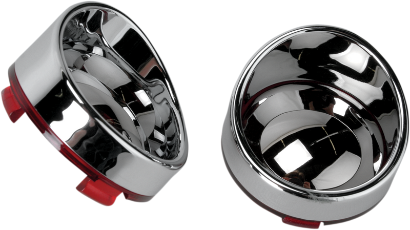 DRAG SPECIALTIES Visor-Style Bezel and Lens for Deuce-Style Turn Signals - Red/Mirror