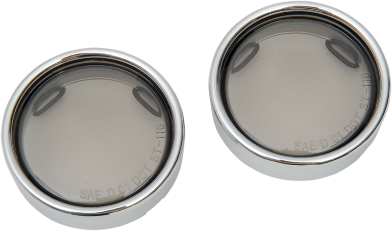 DRAG SPECIALTIES Deuce-style Turn Signal Lens w/Trim Ring - Smoke