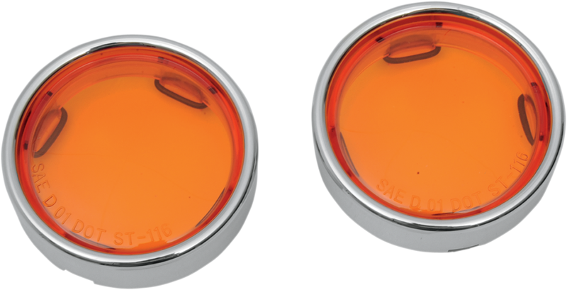 DRAG SPECIALTIES Deuce-style Turn Signal Lens w/Trim Ring - Amber