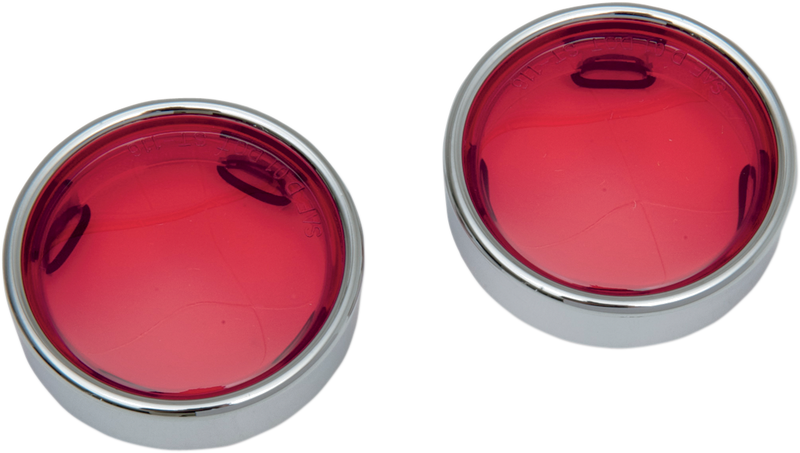 DRAG SPECIALTIES Deuce-style Turn Signal Lens w/Trim Ring - Red