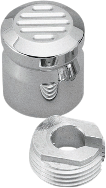 PRO-ONE PERF.MFG. Chrome Billet Choke Cable Knob Cover - Ball-Milled 200220
