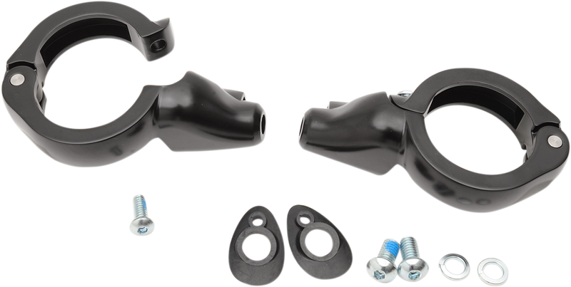 DRAG SPECIALTIES Turn Signal Fork Clamps - 49mm - Black