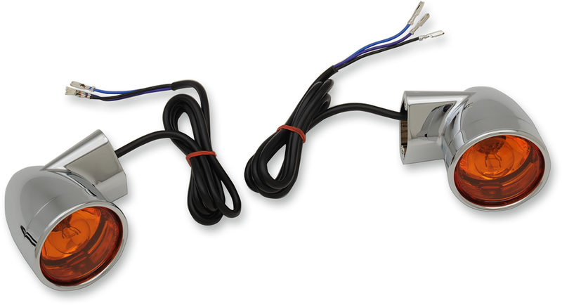 DRAG SPECIALTIES Chrome Bullet Style Turn Signal Lights FLT - Amber