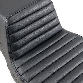SADDLEMEN Step-Up Seat - Front Tuck-n-Roll - Black - Touring '97-'07