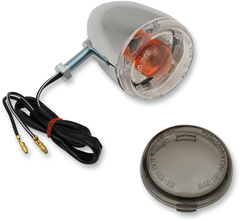 DRAG SPECIALTIES Chrome Universal Turn Signal - 1156 - Rear - Clear/Smoke