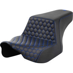 SADDLEMEN Step-Up Seat - Front Honeycomb - Touring '23.5-UP - Blue
