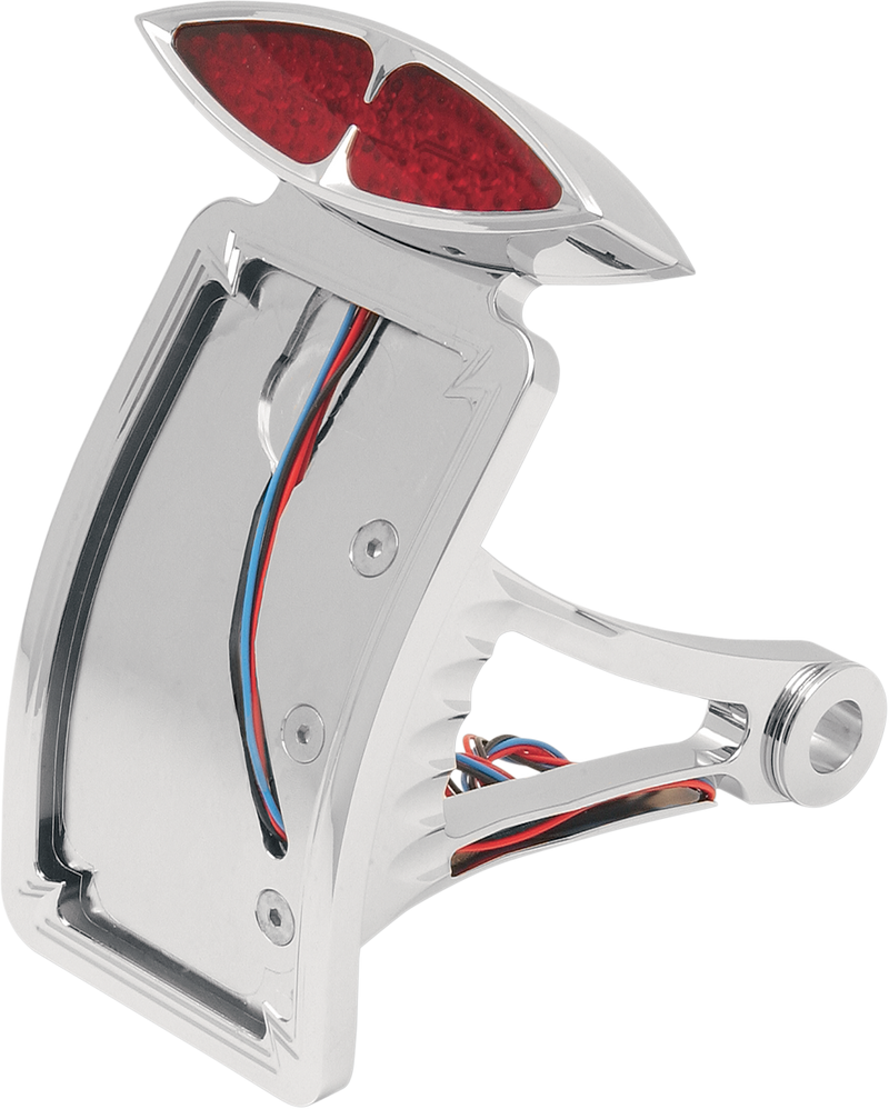 DRAG SPECIALTIES Chrome LED Taillight/License Plate Mount - Curved - Vertical