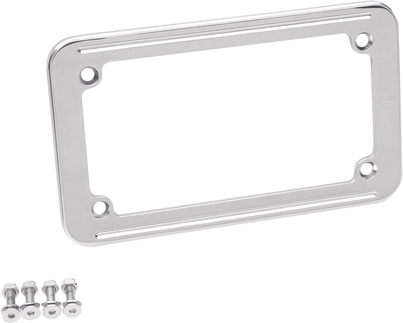 DRAG SPECIALTIES Flat License Plate Frame Kit - Chrome