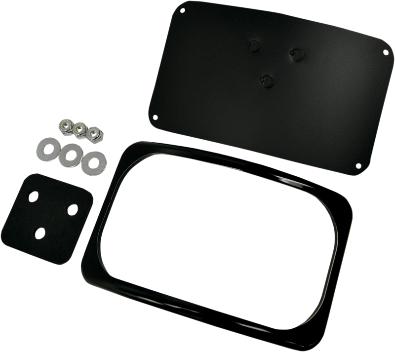 DRAG SPECIALTIES Small Radius Three-Bolt Style License Plate Mount Assembly - Gloss Black