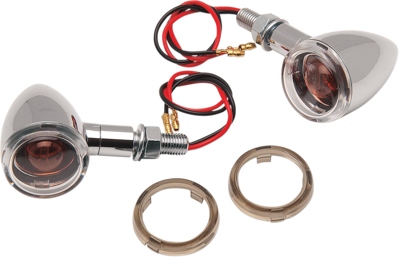 DRAG SPECIALTIES Chrome Mini Deuce Marker Light Kit - Clear/Smoke