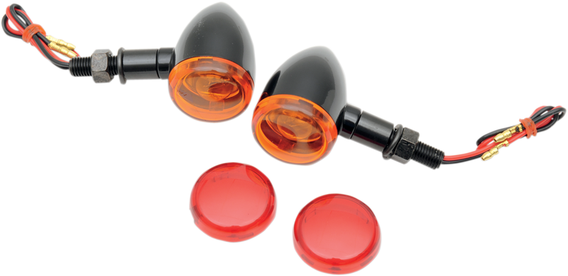 DRAG SPECIALTIES Black Mini-Duece Marker Light Kit - Amber/Red