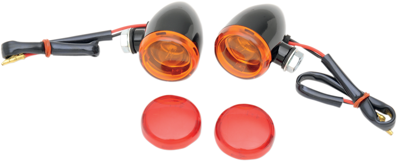 DRAG SPECIALTIES Black Mini-Duece Marker Light Kit - Amber/Red