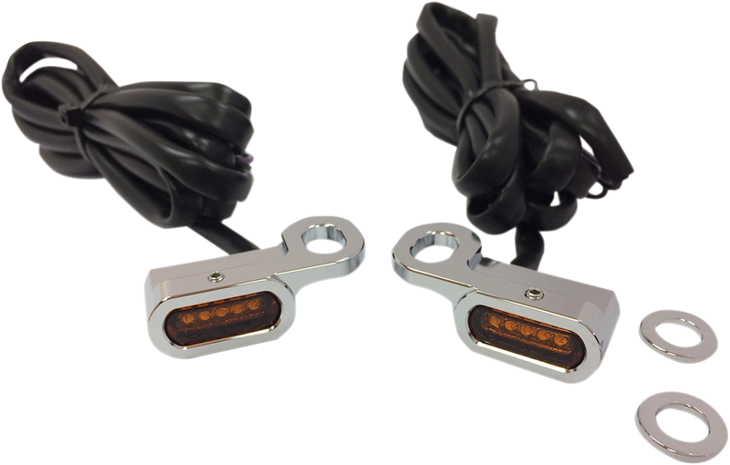 DRAG SPECIALTIES LED Handlebar Marker Lights - Hydraulic Clutch - Chrome/Amber