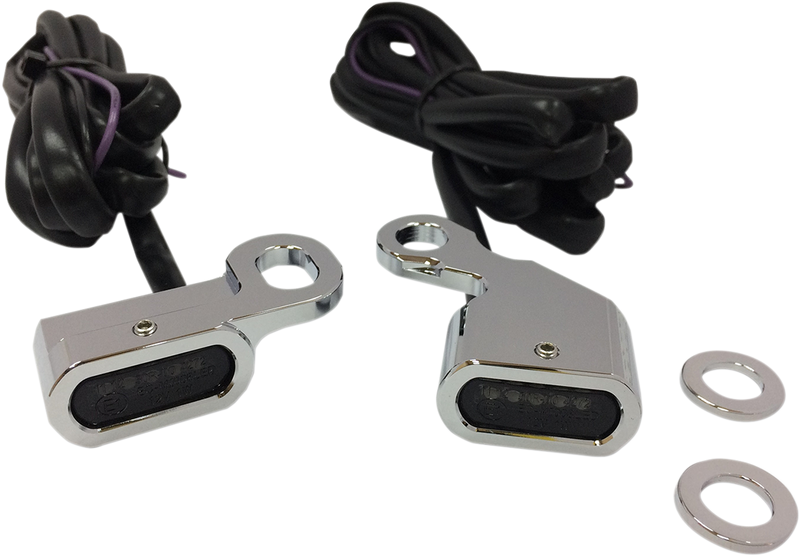 DRAG SPECIALTIES LED Handlebar Marker Lights - Chrome/Smoke