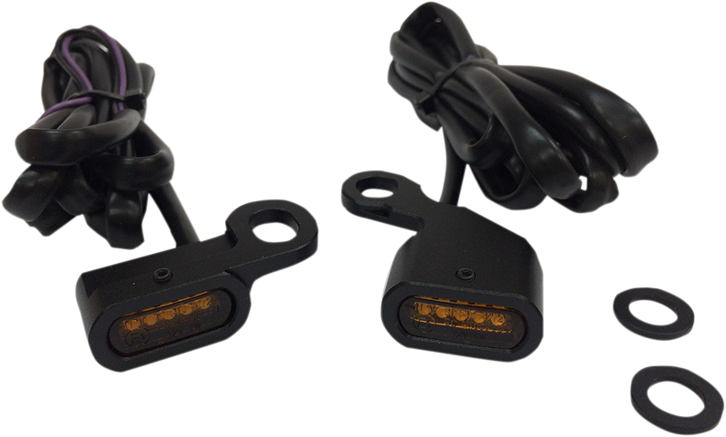DRAG SPECIALTIES LED Handlebar Marker Lights - Black/Amber