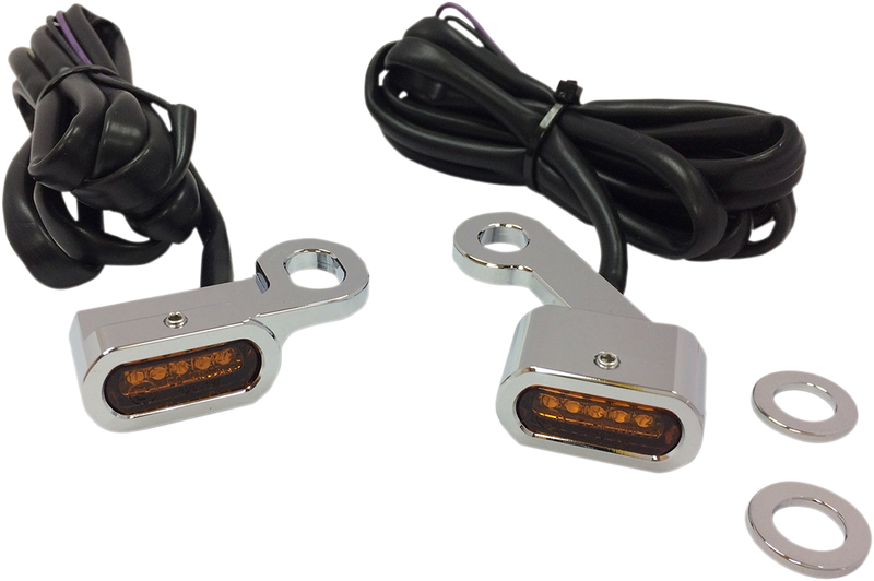 DRAG SPECIALTIES LED Handlebar Marker Lights - XL - Chrome/Amber