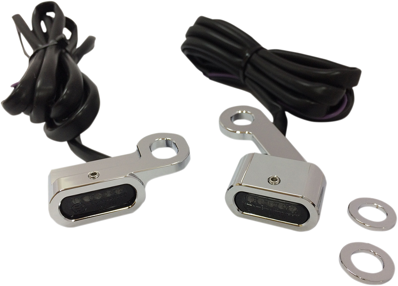 DRAG SPECIALTIES LED Handlebar Marker Lights - XL - Chrome/Smoke