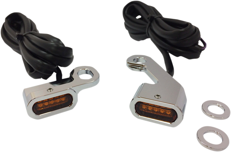 DRAG SPECIALTIES LED Handlebar Marker Lights - Chrome/Amber