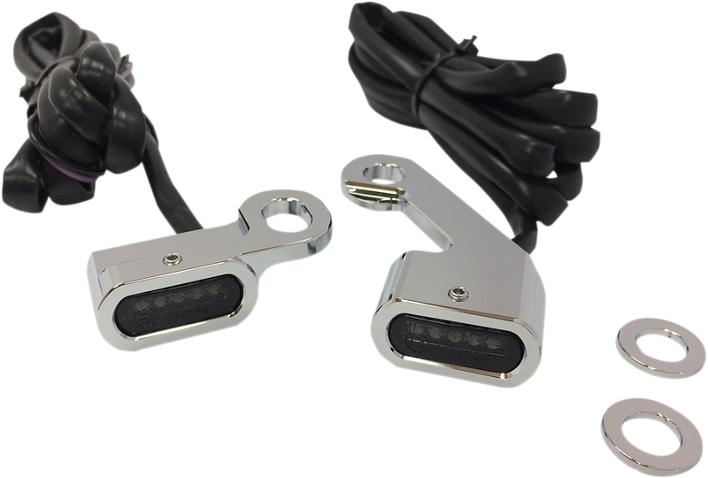 DRAG SPECIALTIES LED Handlebar Marker Lights - Chrome/Smoke