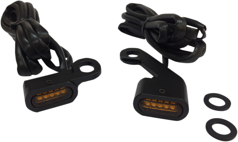 DRAG SPECIALTIES LED Handlebar Marker Lights - Black/Amber