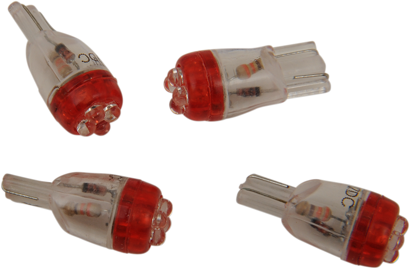 DRAG SPECIALTIES Mini Wedge LED Bulbs - Red - 4 Pack