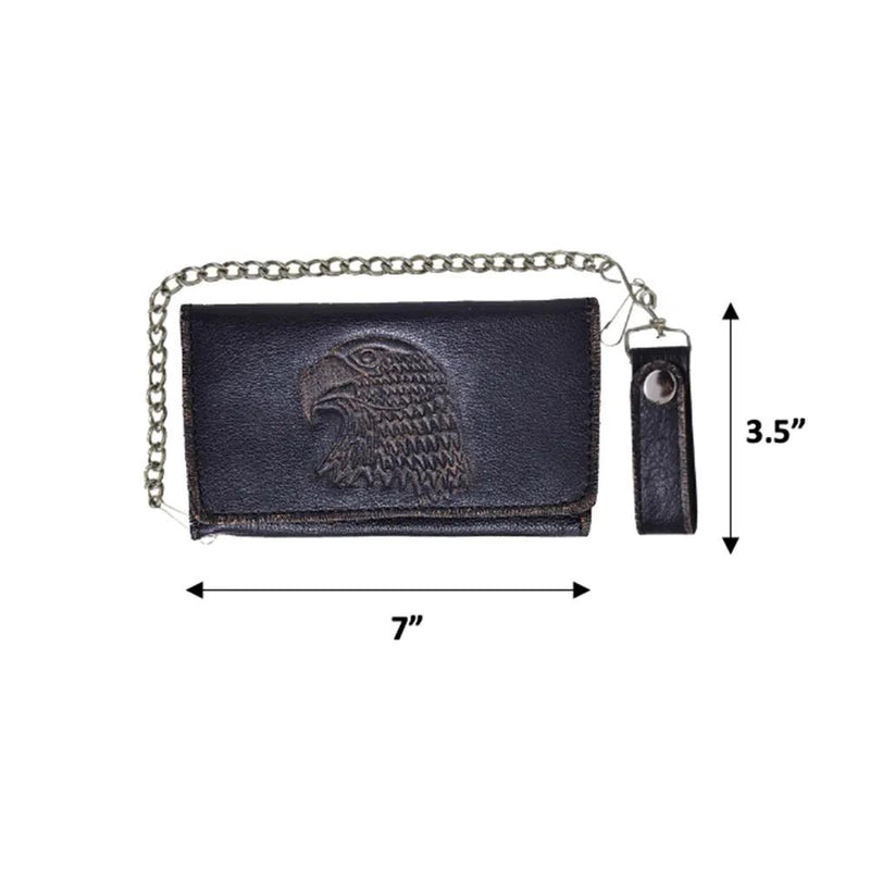 Brown Snap Closure Biker Wallet