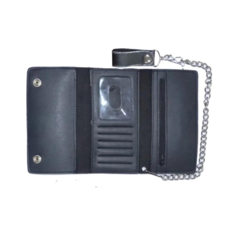 Brown Snap Closure Biker Wallet