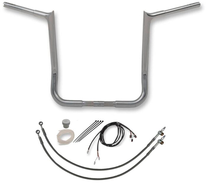 FAT BAGGERS INC. 1-1/4" EZ Install Pointed Top Handlebar Kit - 16" - Chrome