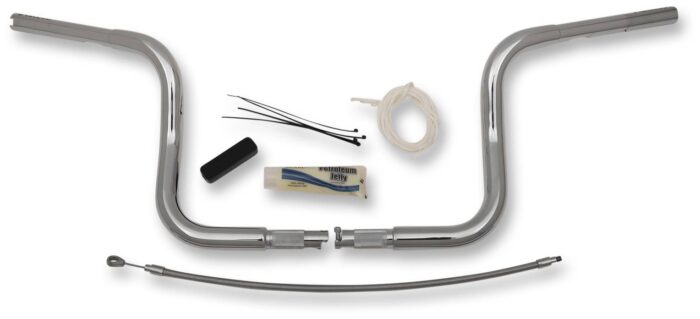 FAT BAGGERS INC. 1-1/4" EZ Install Round Top Handlebar Kit - 10" - Chrome