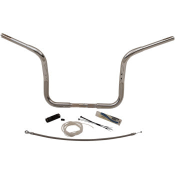 FAT BAGGERS INC. 1-1/4" EZ Install Round Top Handlebar Kit - 12" - Chrome